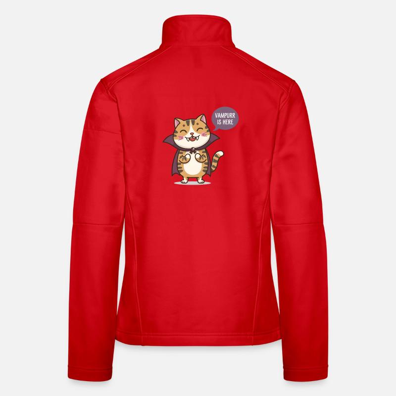 Kitten Vampire Smile Women's Softshell Jacket
