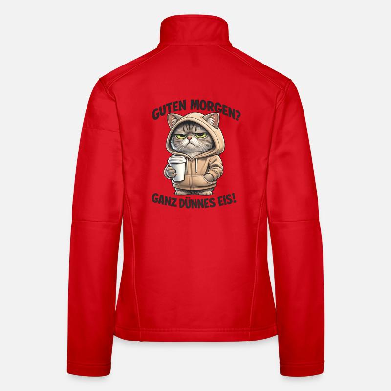 Sweat à capuche Cat Cafe Morning Pull - Veste en tissu softshell Femme - rouge
