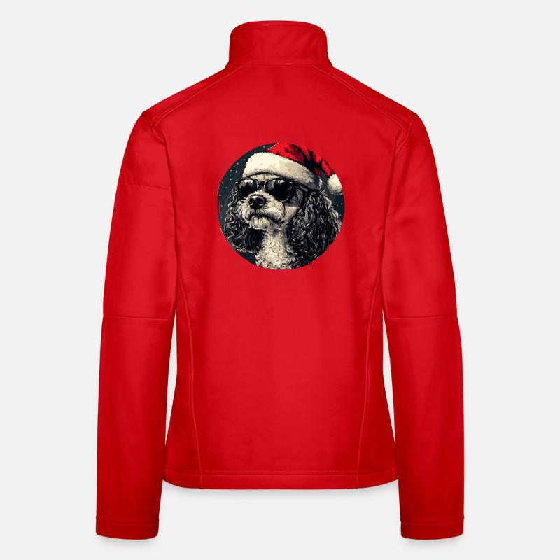 Caniche de Noël avec lunettes de soleil Veste en tissu softshell Femme
