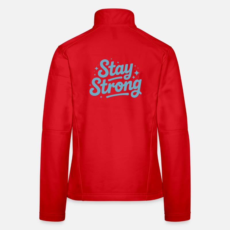Stay Strong Script with Stars - Women's Softshell Jacket - red