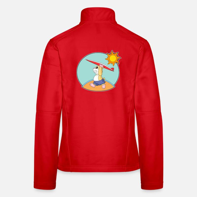 Hamster Surfen Surfbrett Sommer - Frauen Softshelljacke - Rot