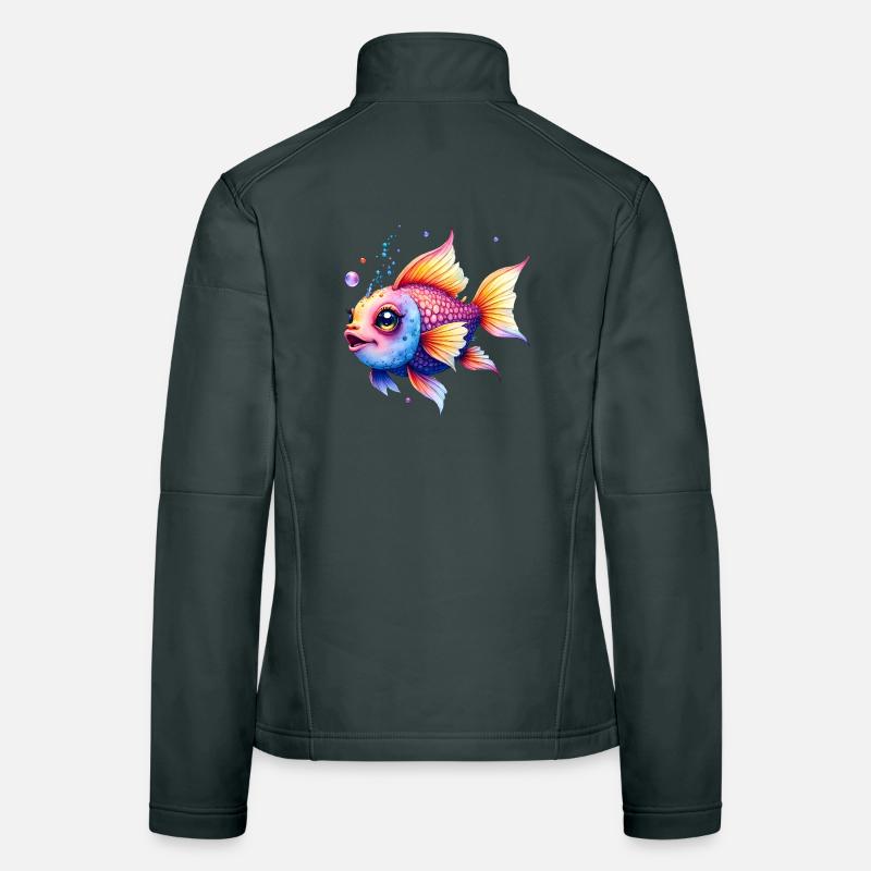 Lebendiger Regenbogenwassermann Frauen Softshelljacke