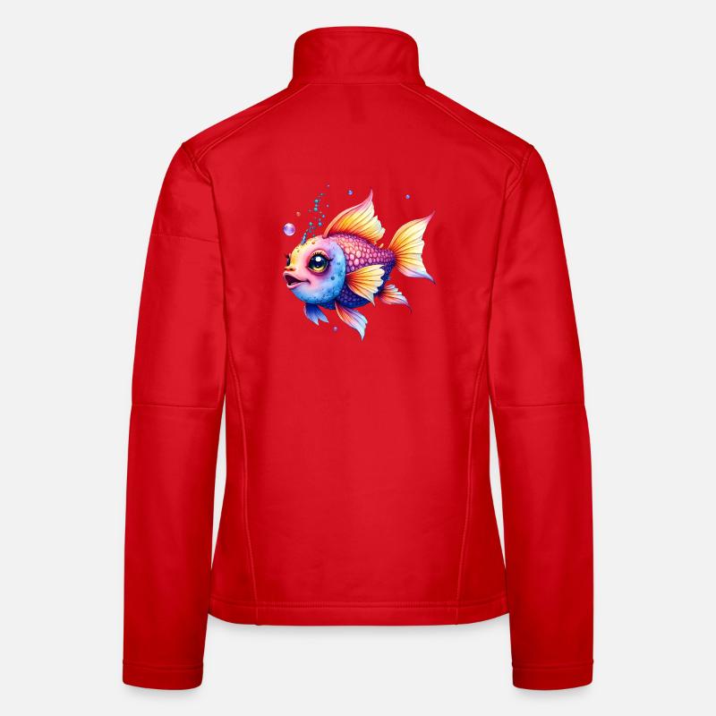 Lebendiger Regenbogenwassermann Frauen Softshelljacke