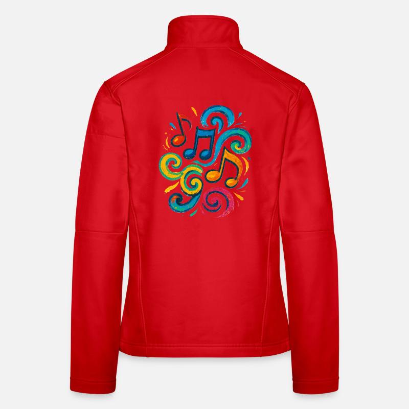 Colorful musical notes Women's Softshell Jacket