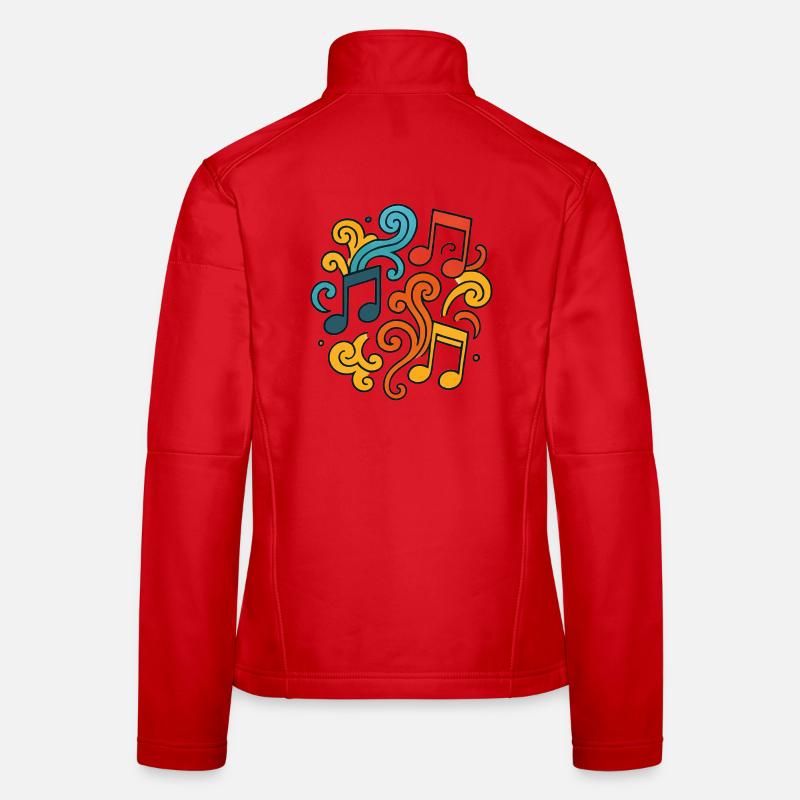 Colorful musical notes Women's Softshell Jacket