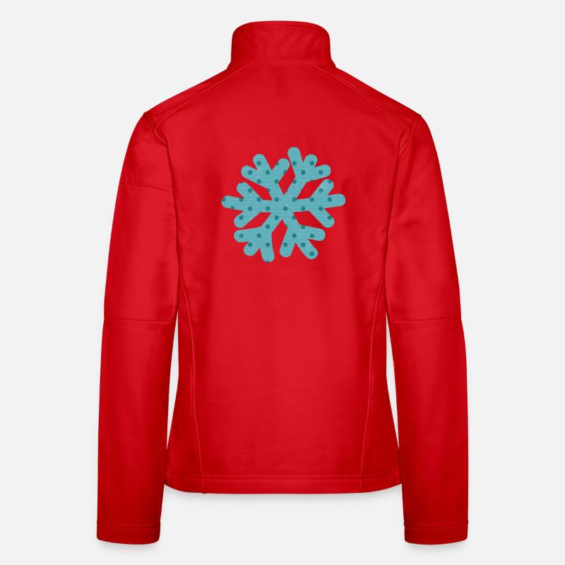 Points Flake de Neige Points décoration de Noël Hiver Veste en tissu softshell Femme