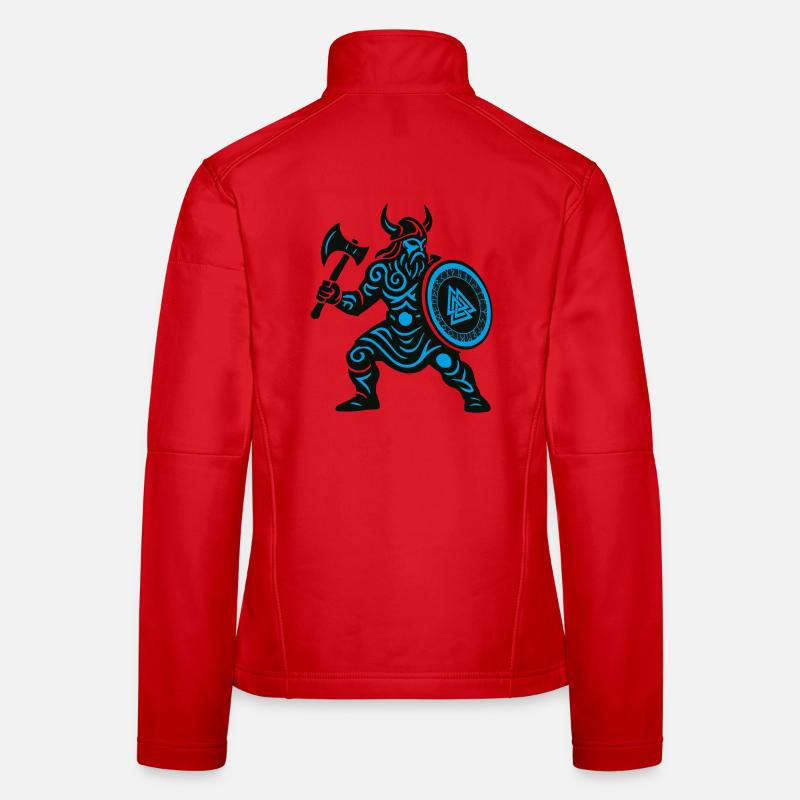 Wikinger Runenkrieger mit Axt Frauen Softshelljacke