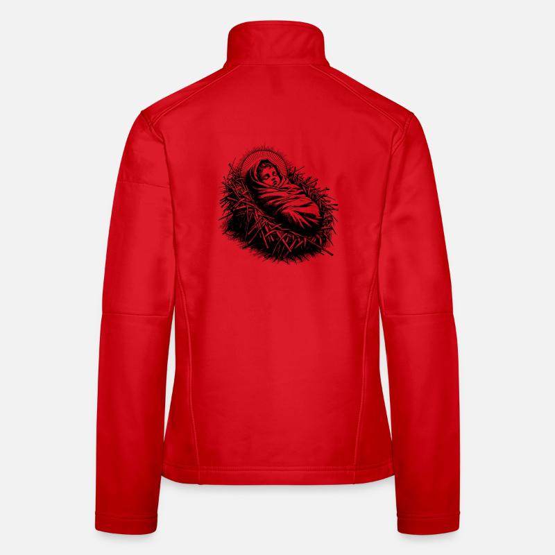 Jesuskind, geboren in der Weihnachtskrippe Frauen Softshelljacke