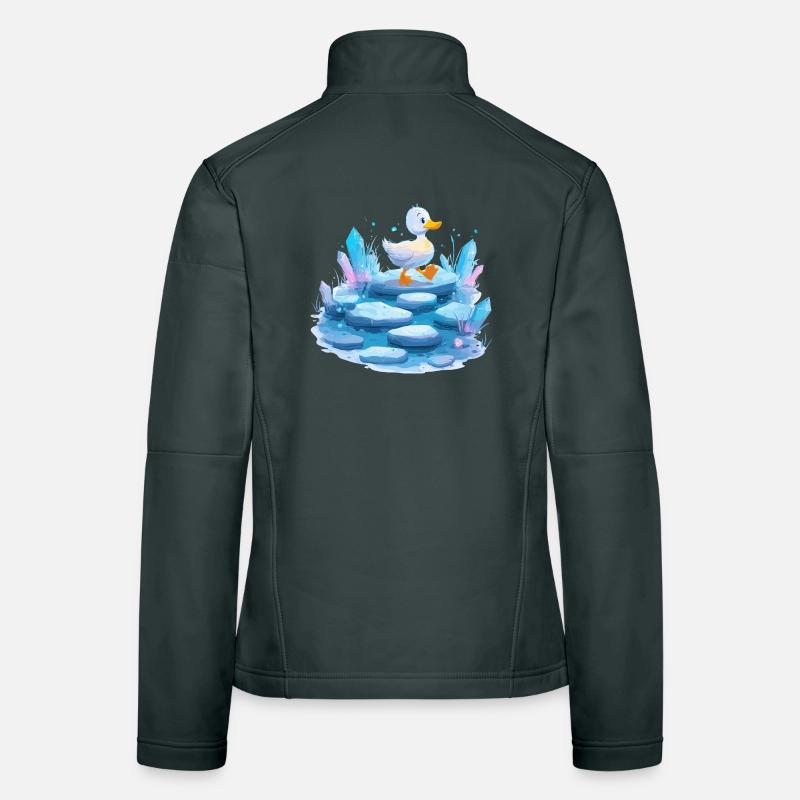 Ente auf Eispfad mit Kristallen Frauen Softshelljacke