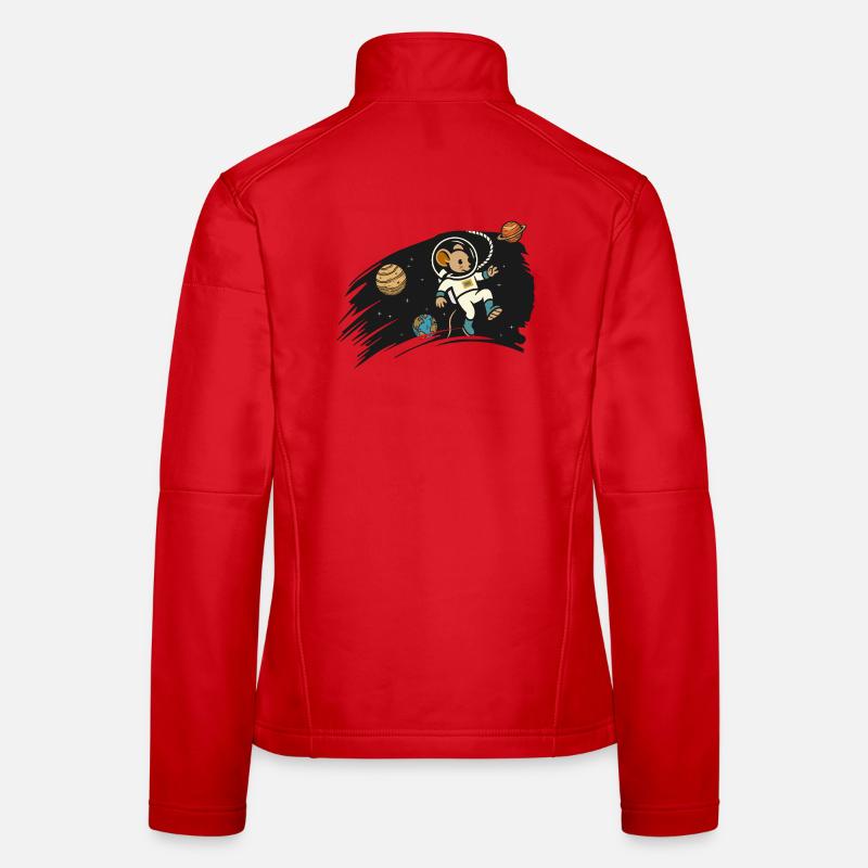 Souris astronaute dans l’espace – Illustration mignonne Veste en tissu softshell Femme