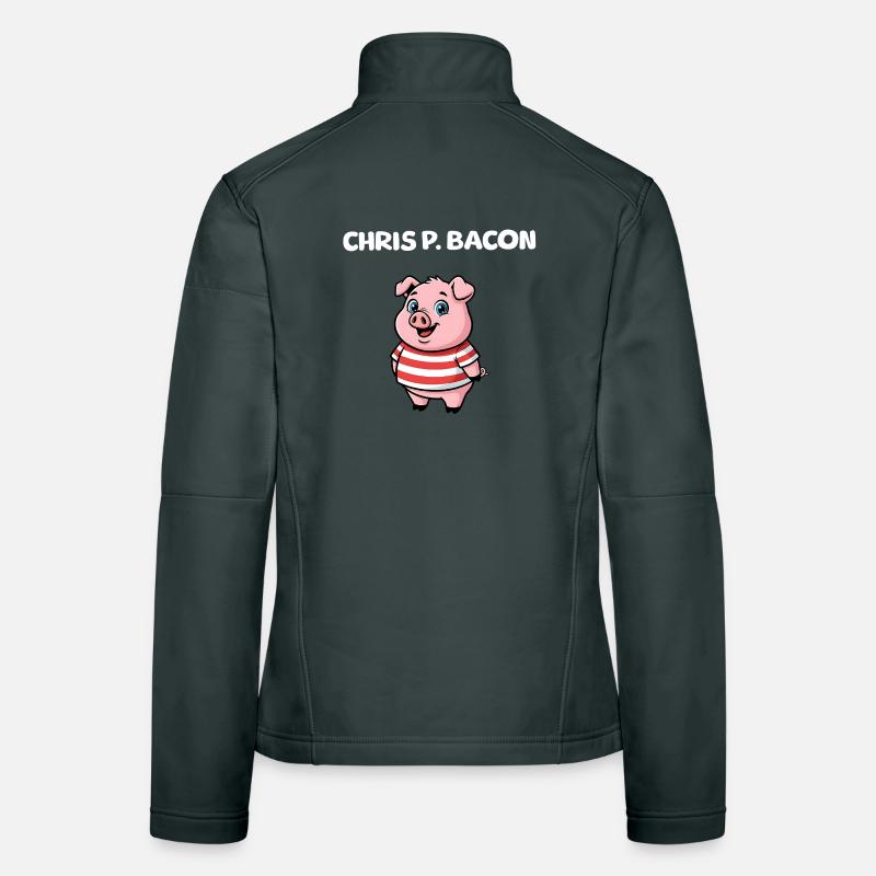 Chris P. Bacon - Cute Pig Women's Softshell Jacket
