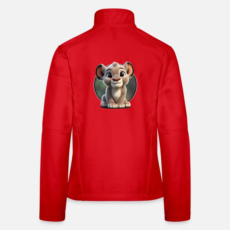 Dessin animé mignon de bébé lionceau Veste en tissu softshell Femme