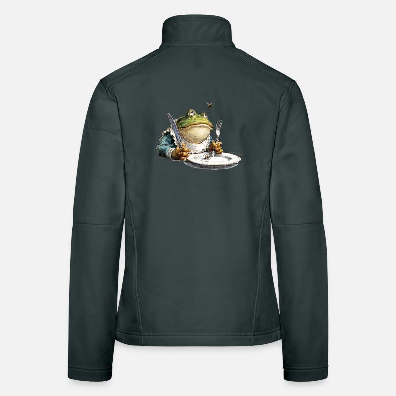 Kitchen frog with plate Women's Softshell Jacket