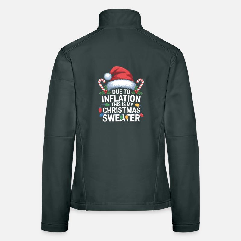 Humour de pull de Noël sur l’inflation Veste en tissu softshell Femme