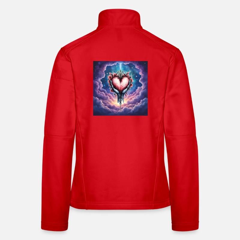 Ätherische Hände halten ein blumiges Herz Frauen Softshelljacke