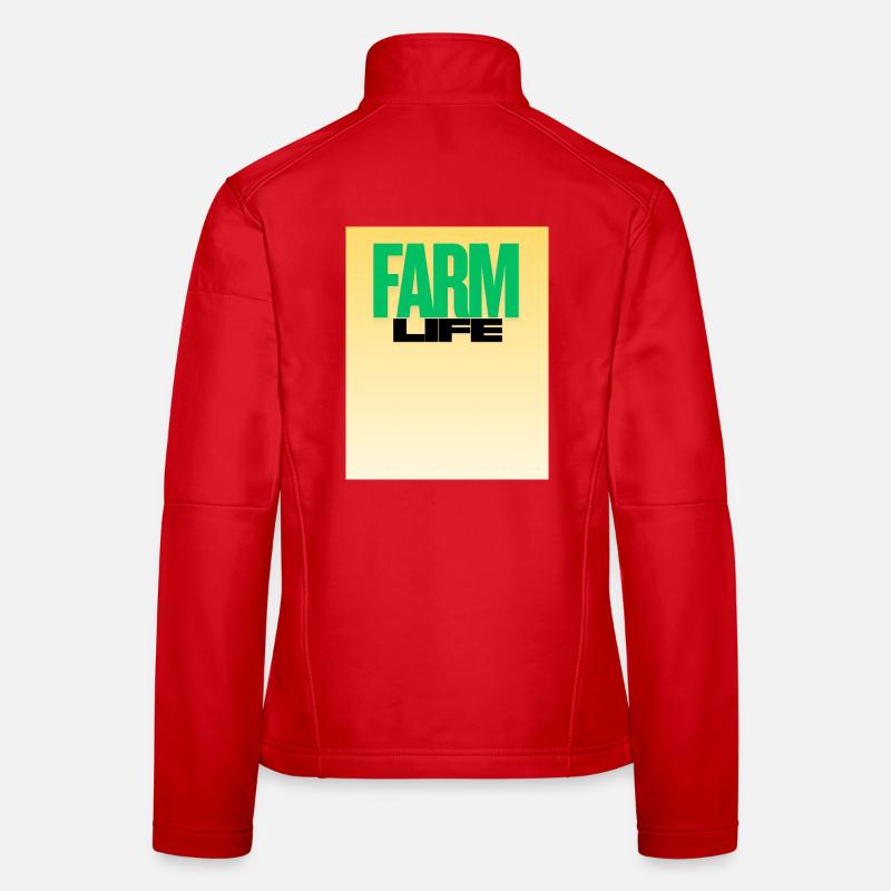Farm Life Bold Typography - Women's Softshell Jacket - red