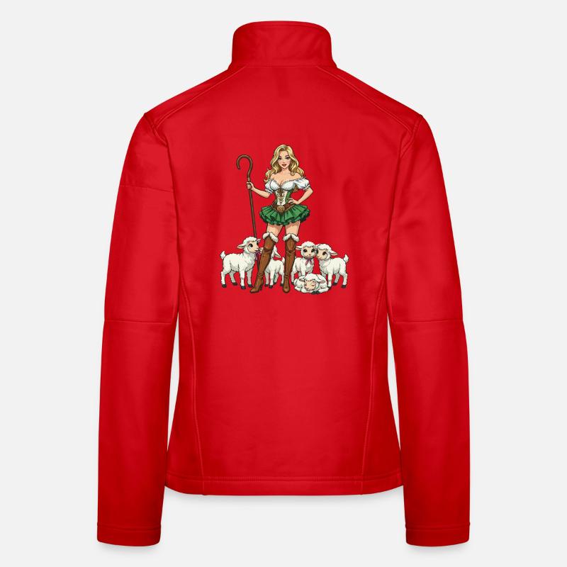 Dirndl Shepherdess and Lambs Women's Softshell Jacket