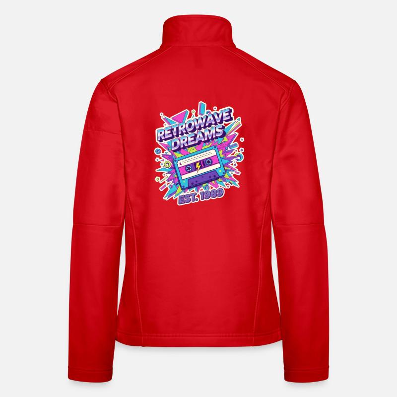 Retrowave Dreams – 80s Cassette Vintage Design Women's Softshell Jacket
