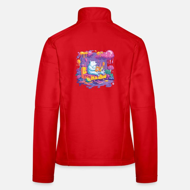 Bunter Bärenlese im Farbfluss Frauen Softshelljacke