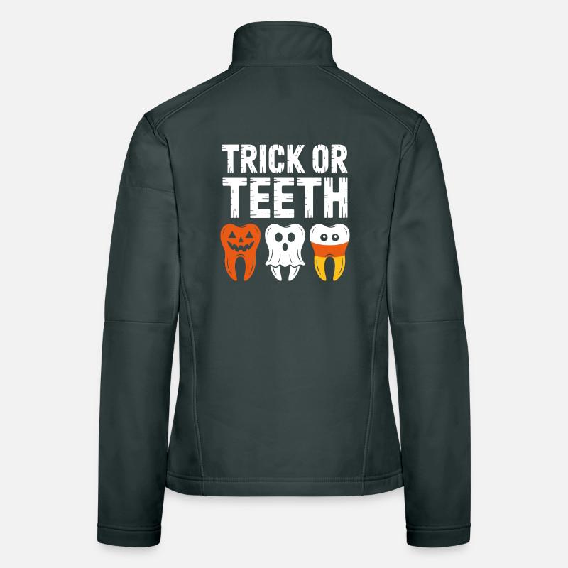 Trick or Teeth Halloween Tee Women's Softshell Jacket