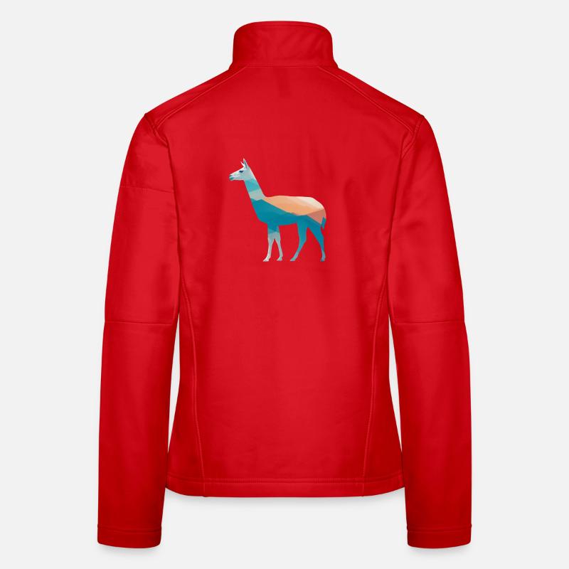 Geometric Llama Mountain Art Women's Softshell Jacket