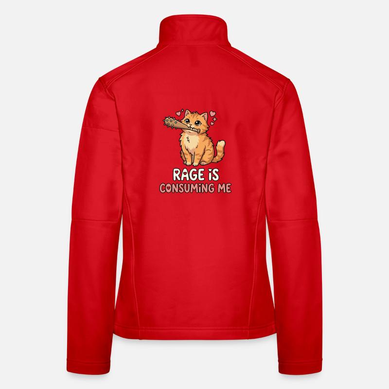 Rage Is Consuming Me Cute Cat Meme Women's Softshell Jacket
