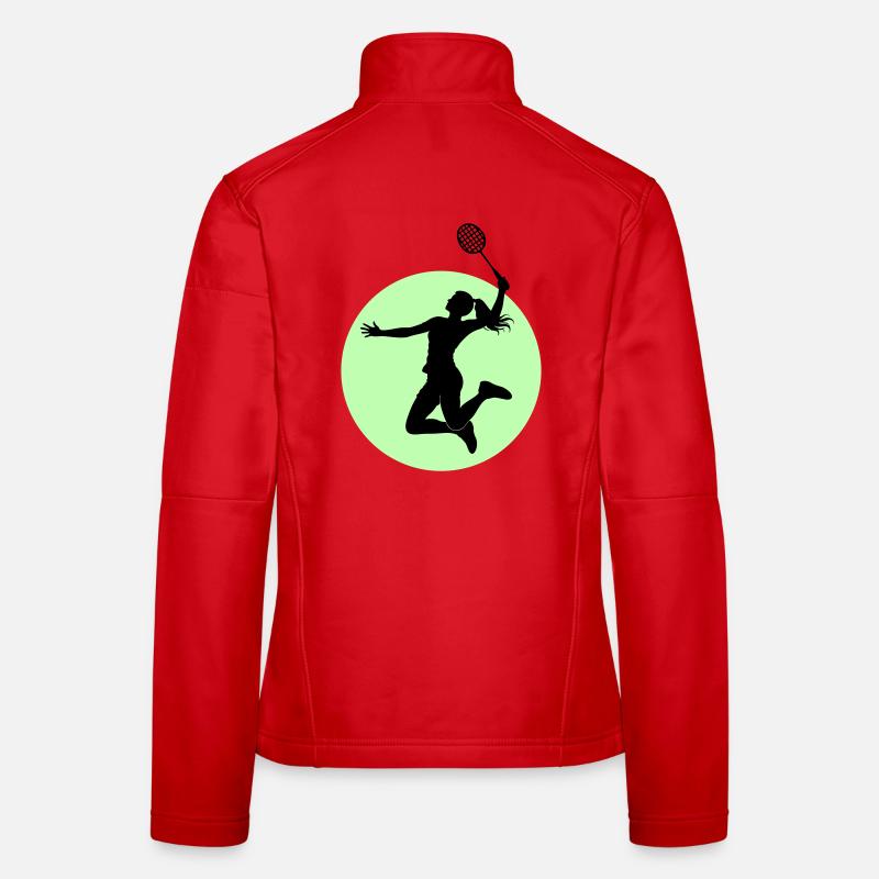 Badminton Player Silhouette – Smash Power - Women's Softshell Jacket - red