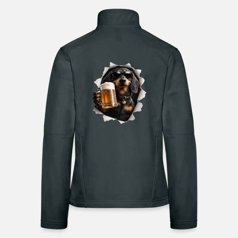 Dackel Bier Frauen Softshelljacke