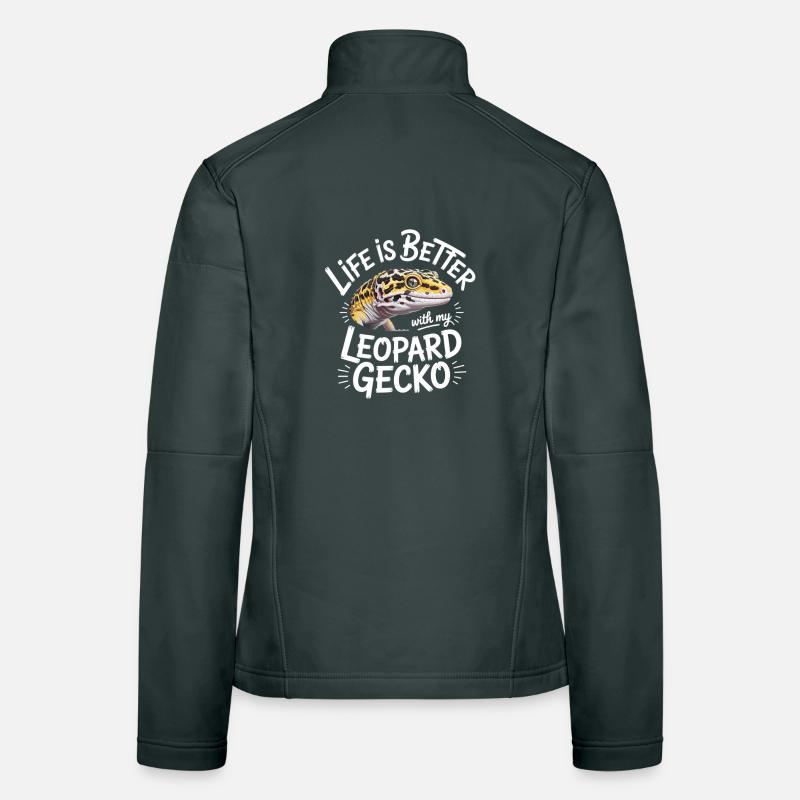 Leopard Gecko Life is Better Women's Softshell Jacket
