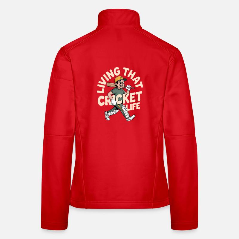 Funny Cricket Saying Vintage Cricket Game - Women's Softshell Jacket - red
