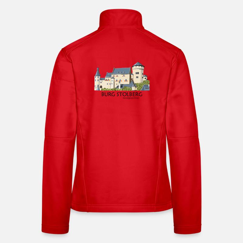 Stolberg Castle, Eifel, Middle Ages Hand Drawing Women's Softshell Jacket