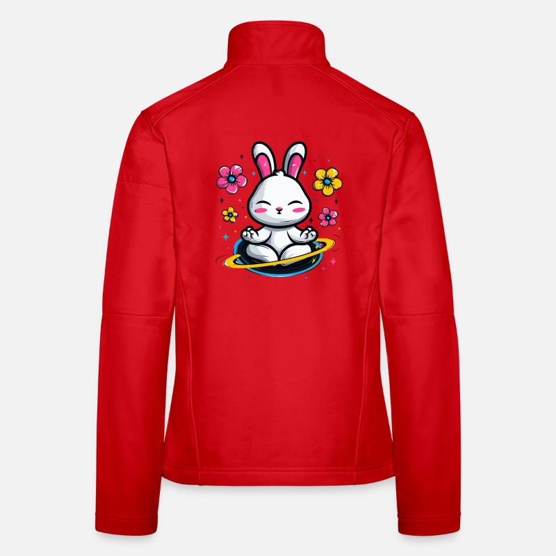 Moon Bunny in the Flower Circle Women's Softshell Jacket