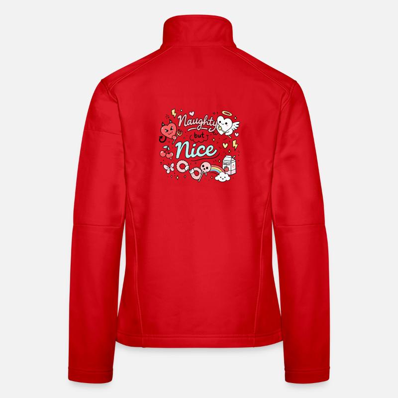 Naughty But Nice Freches Doodle Statement Frauen Softshelljacke