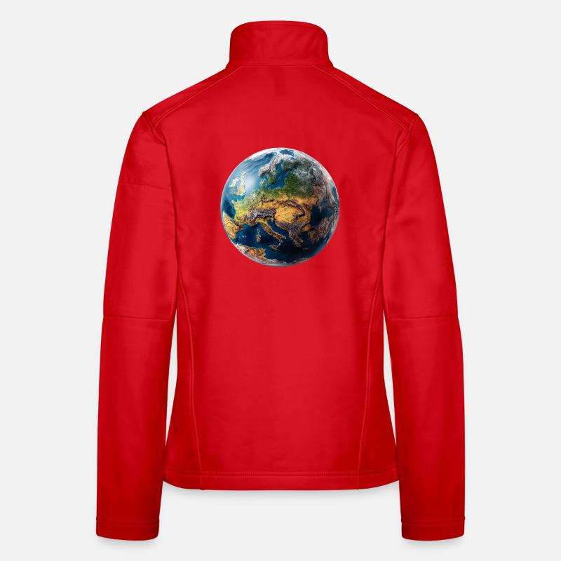 Conception du globe : paysage Europe-Asie Veste en tissu softshell Femme