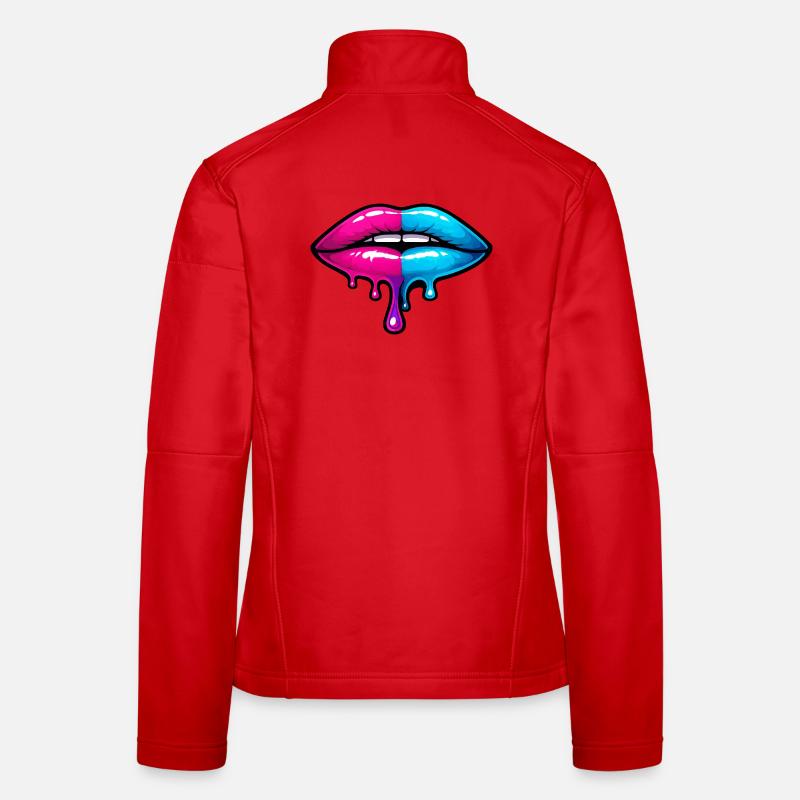 Split Neon Lip Melt Women's Softshell Jacket
