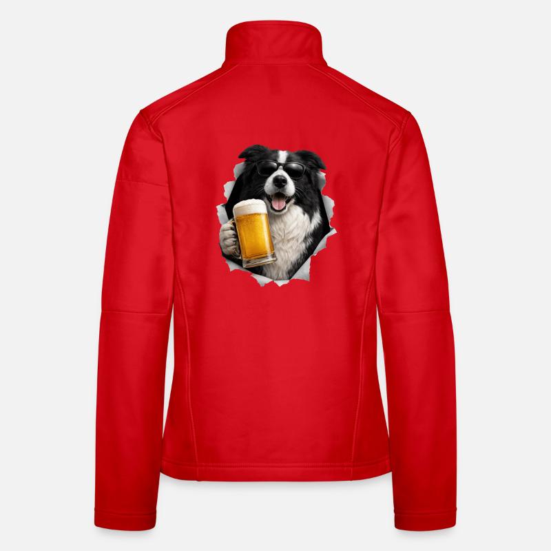 Border Collie Beer Women's Softshell Jacket