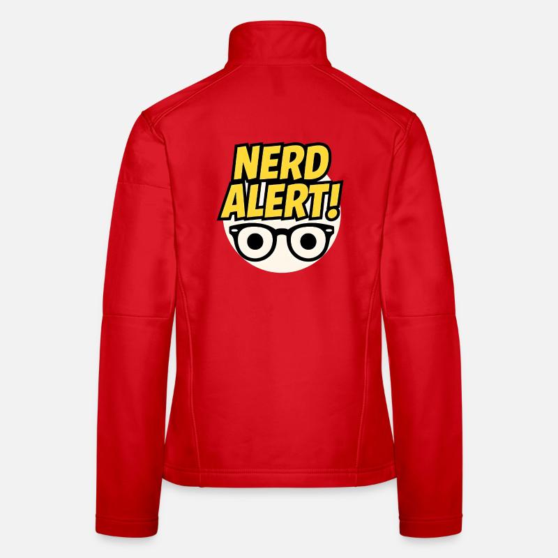 Nerd Alert Fun Design with Glasses Women's Softshell Jacket