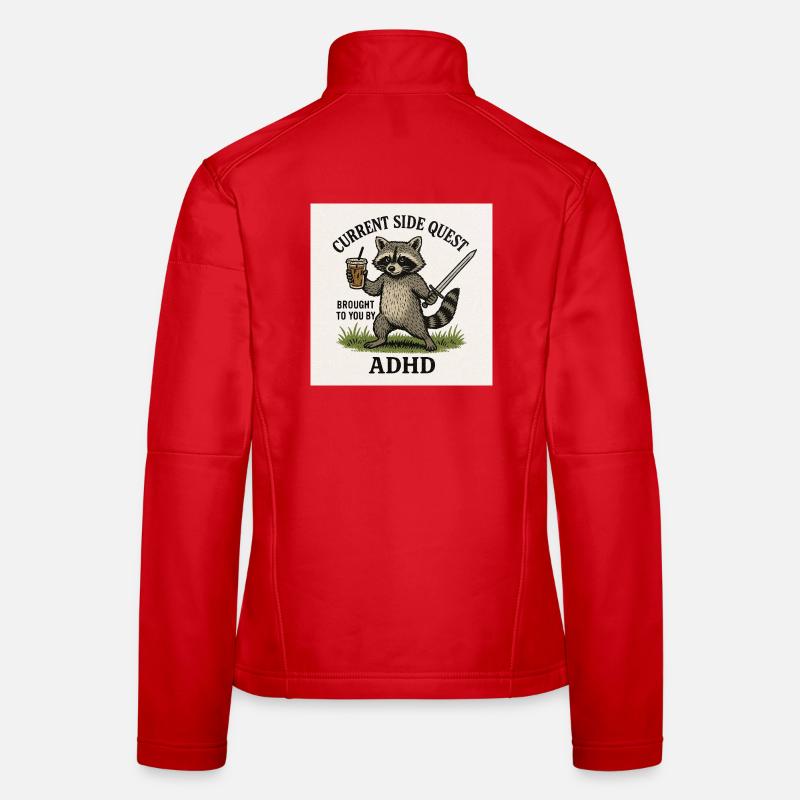 Quête secondaire du raton laveur TDAH Veste en tissu softshell Femme