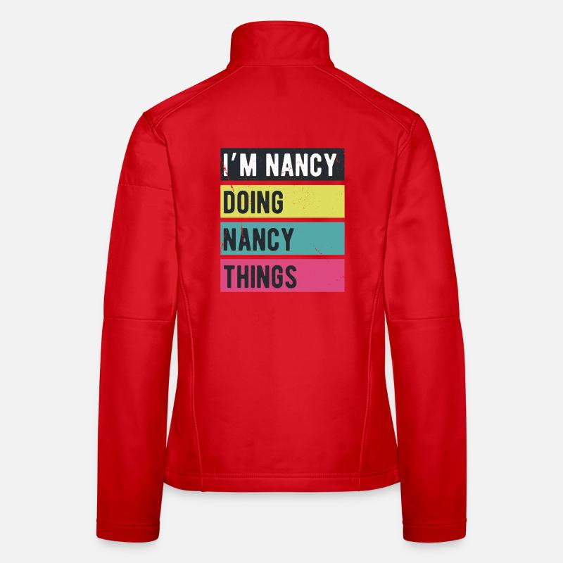 Ich bin Nancy und mache Nancy-Dinge Retro-Farben Frauen Softshelljacke