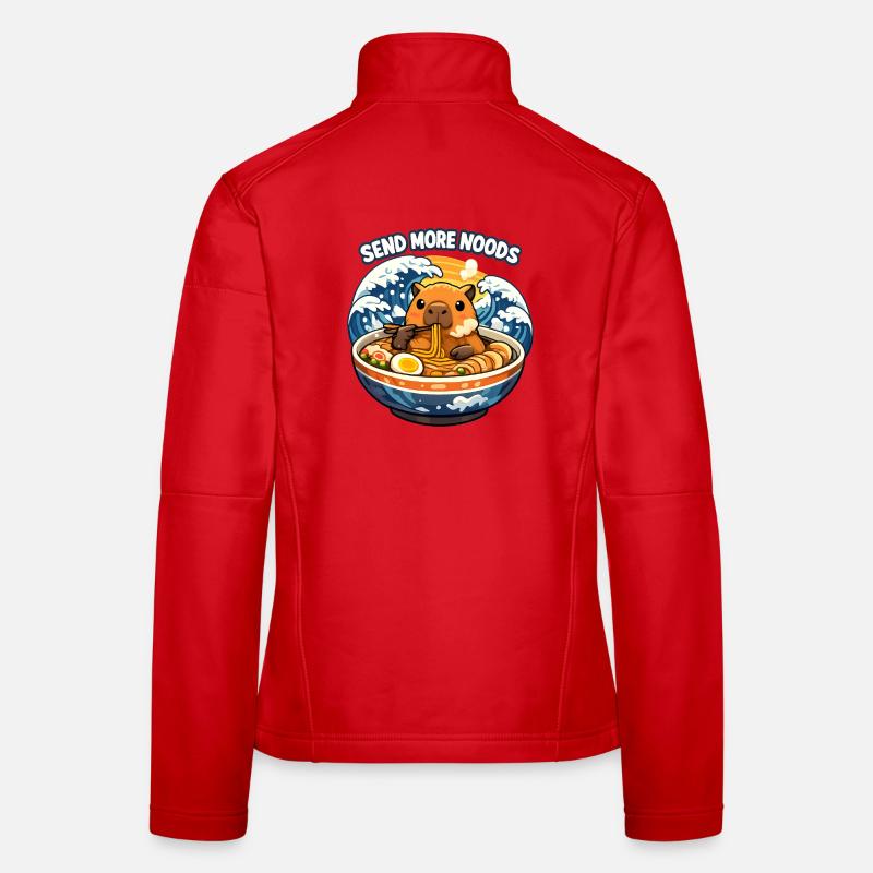 Capybara Send Noods Ramen Women's Softshell Jacket