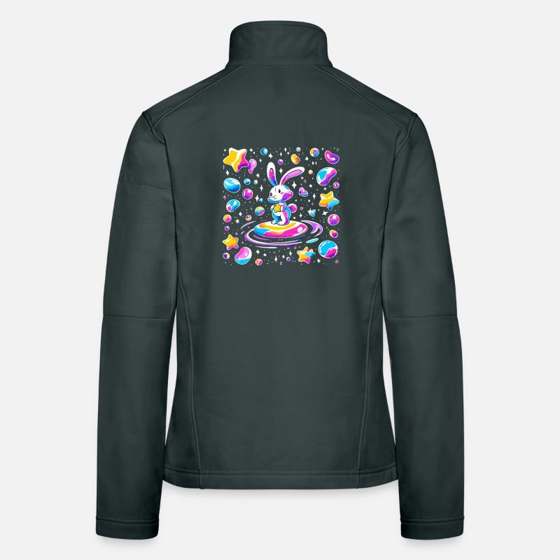 Cosmischer Rabbit on Star Wave Women's Softshell Jacket