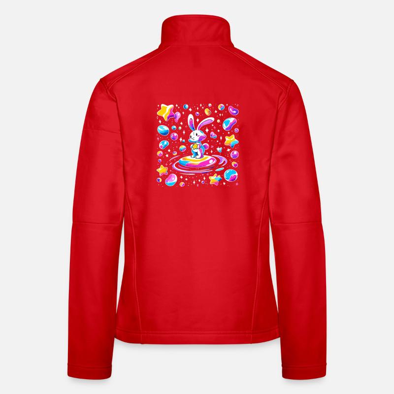 Cosmischer Rabbit sur Star Wave Veste en tissu softshell Femme