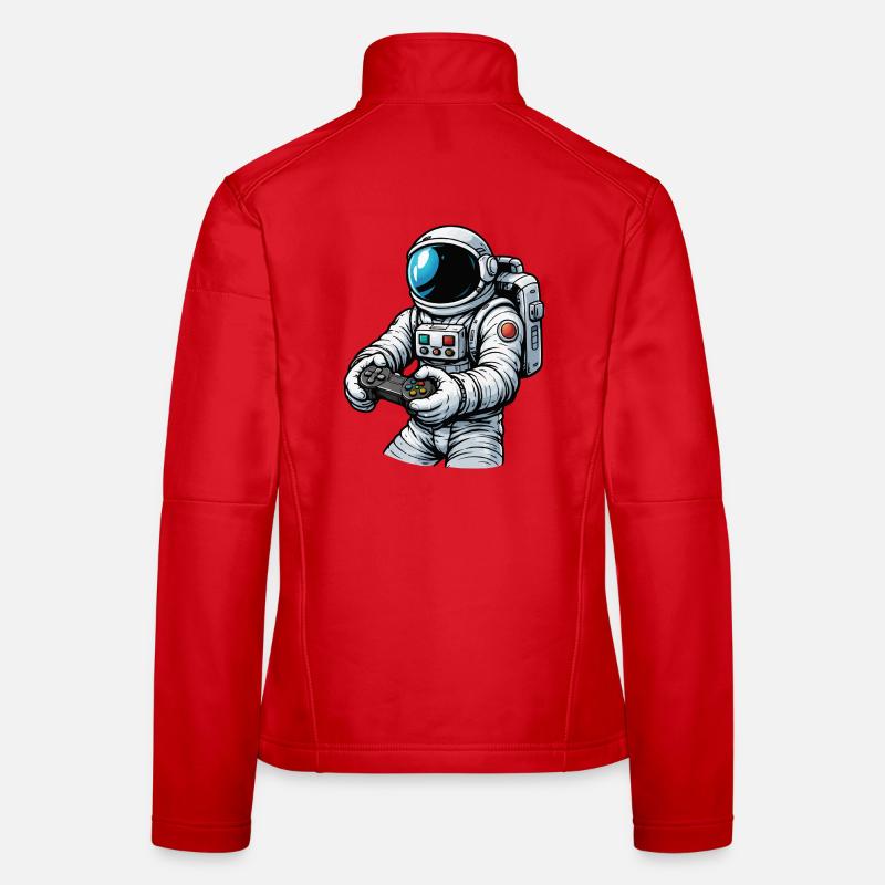 Astronaut with game controller Women's Softshell Jacket