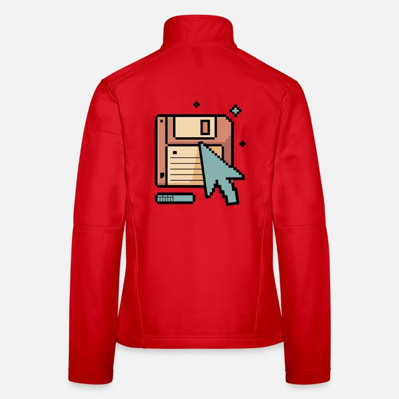 Floppy Disk Retro Internet Women's Softshell Jacket