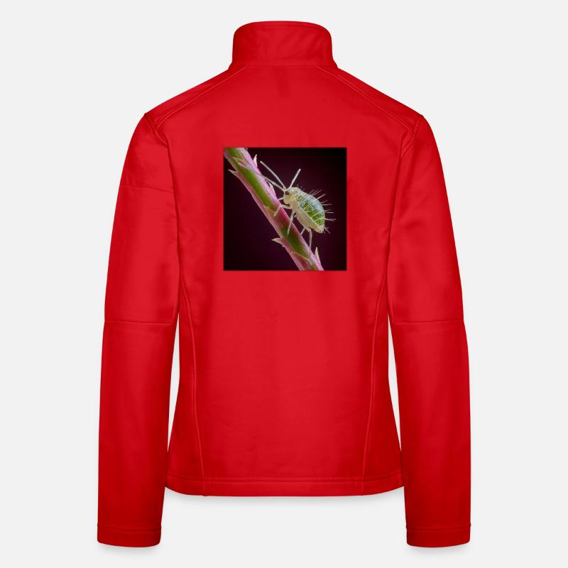 Green Aphid Macro – Exotic Insect Design Women's Softshell Jacket