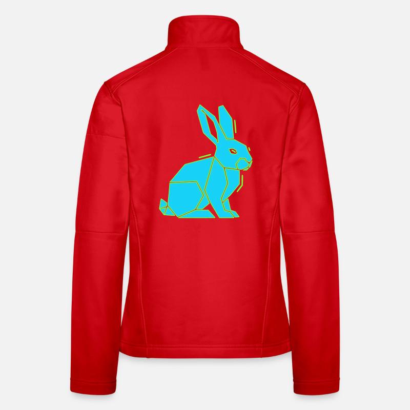Geometric Bunny Low Poly Modern Women's Softshell Jacket