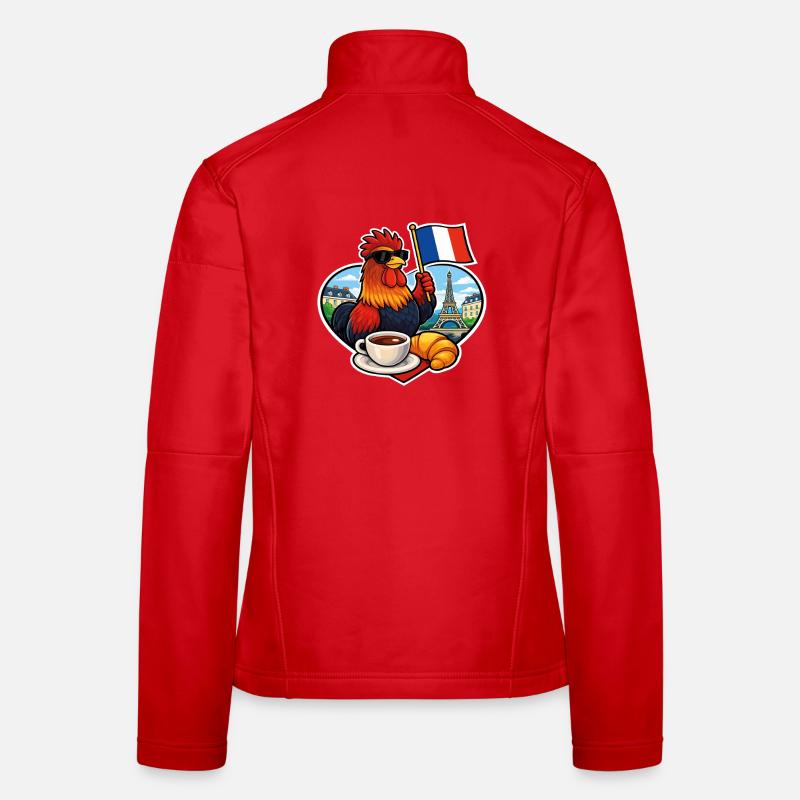Frankreich – French Rooster Café Paris Tour Eiffel Frauen Softshelljacke