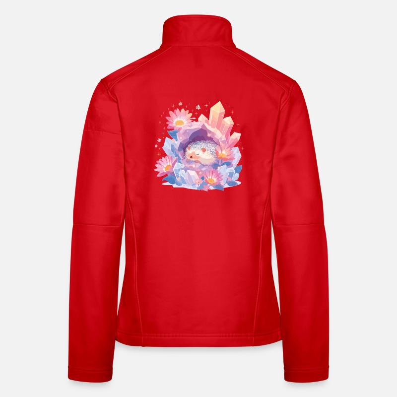 Hérisson endormi dans le jardin de cristal Veste en tissu softshell Femme