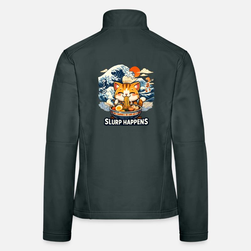Ramen Neko Great Wave Frauen Softshelljacke