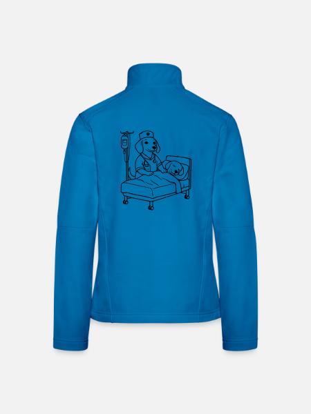 klinik hunde krankenpflege dog edition - Frauen Softshelljacke - Rot - Hinten